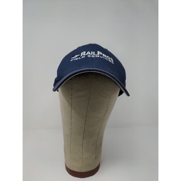 Rail Pros Port Authority FlexFit Hat Size L/XL BLue Embroidered Spell Out - Picture 2 of 9